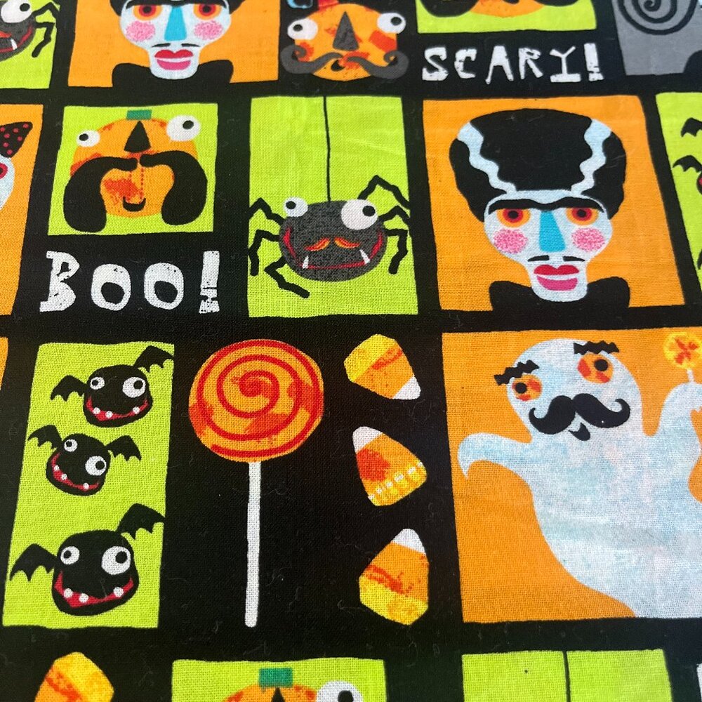 Fun HALLOWEEN BLOCK Handmade Cotton Pillowcase Fits a Standard or Queen Pillow